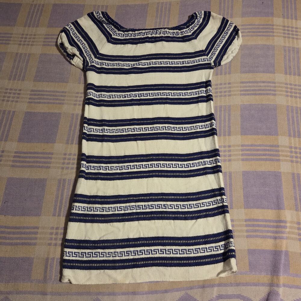 P.Kontizas Vintage Made In Greece Squaw Patio Dress Cotton Rayon Pattern Unique